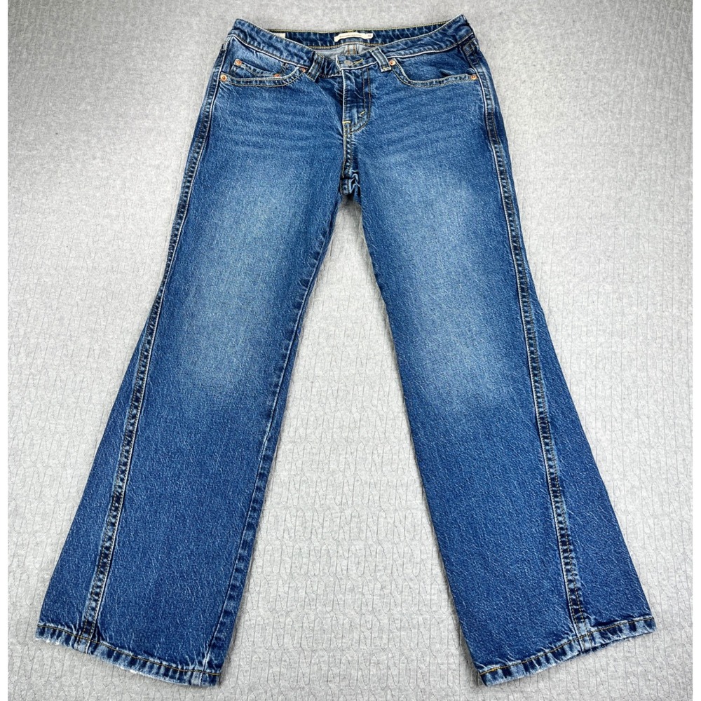 Levi Bootcut Premium Noughties Jeans Women 30x29 Blue Wash Flap Pocket Mid Rise